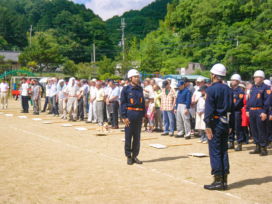 地域防災訓練に消防団員として参加しました。